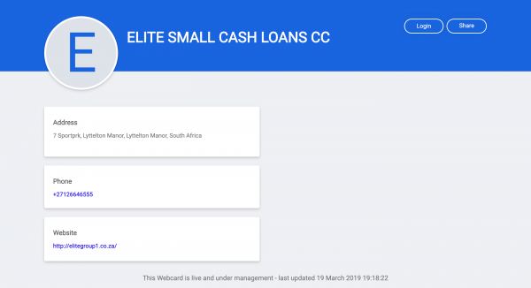 Elite Small Cash Loans CC