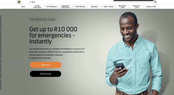 Temporary loan up to R10.000