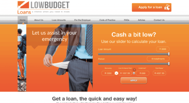 Low Budget Loans - Loans up to R3.000
