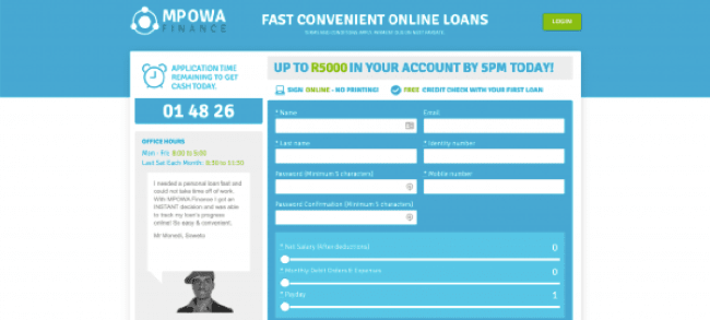 Mpowa Finance - Loans up to R5.000