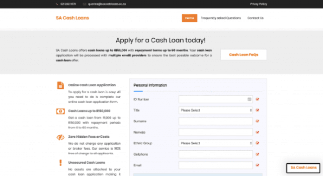SA Cash Loans - Loans up to R150.000